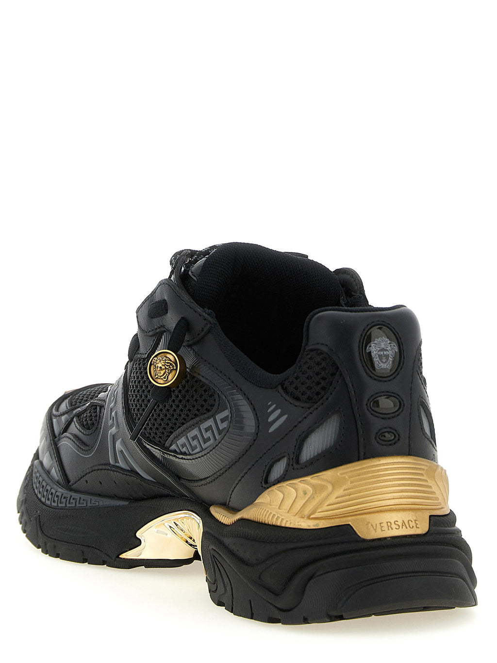 Versace Mesh And Leather Sneakers