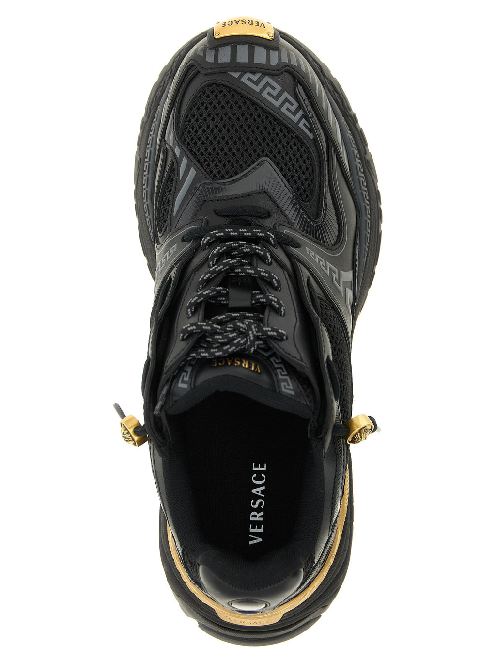 Versace Mesh And Leather Sneakers