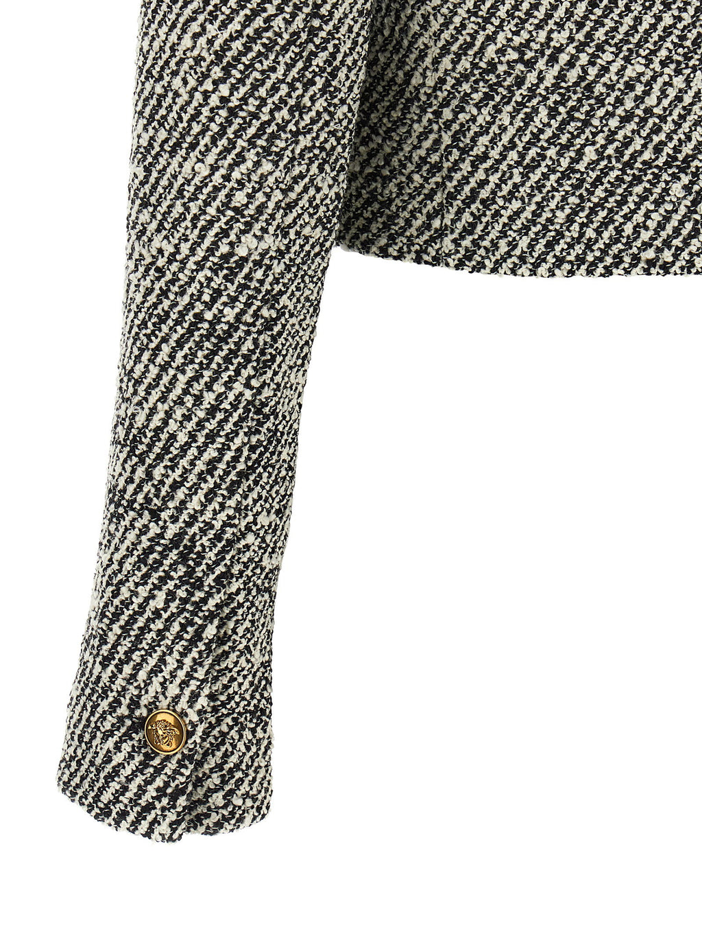 Versace Bouclé Wool Blend Blouson Jacket