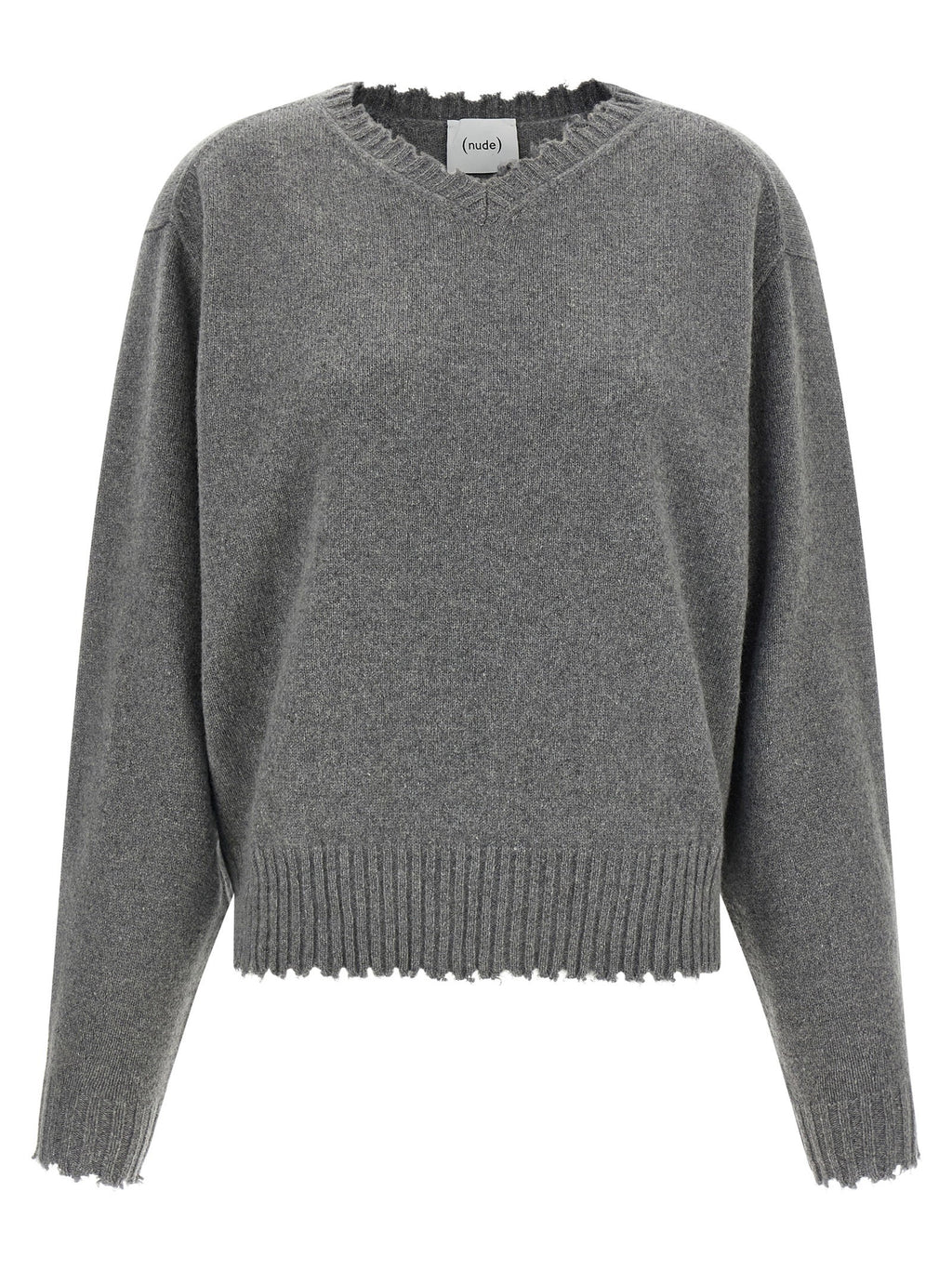 Nude Fringed Hem Sweater