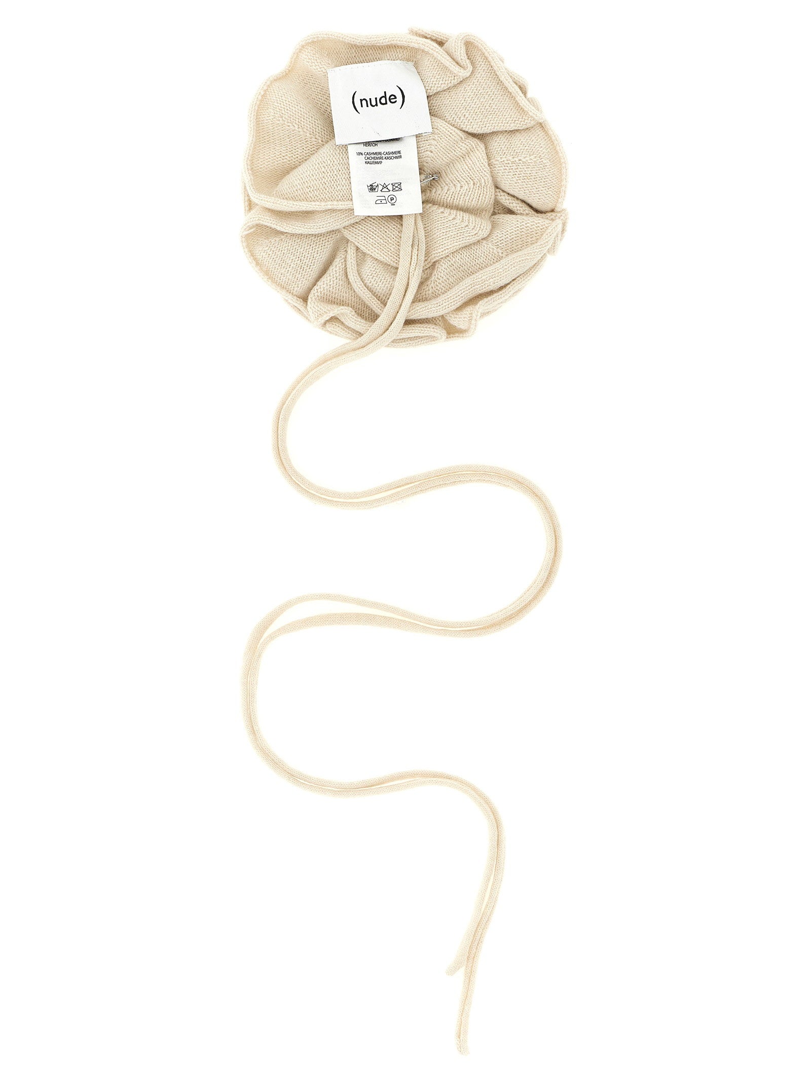 Nude Knitted Pin With Drawstring