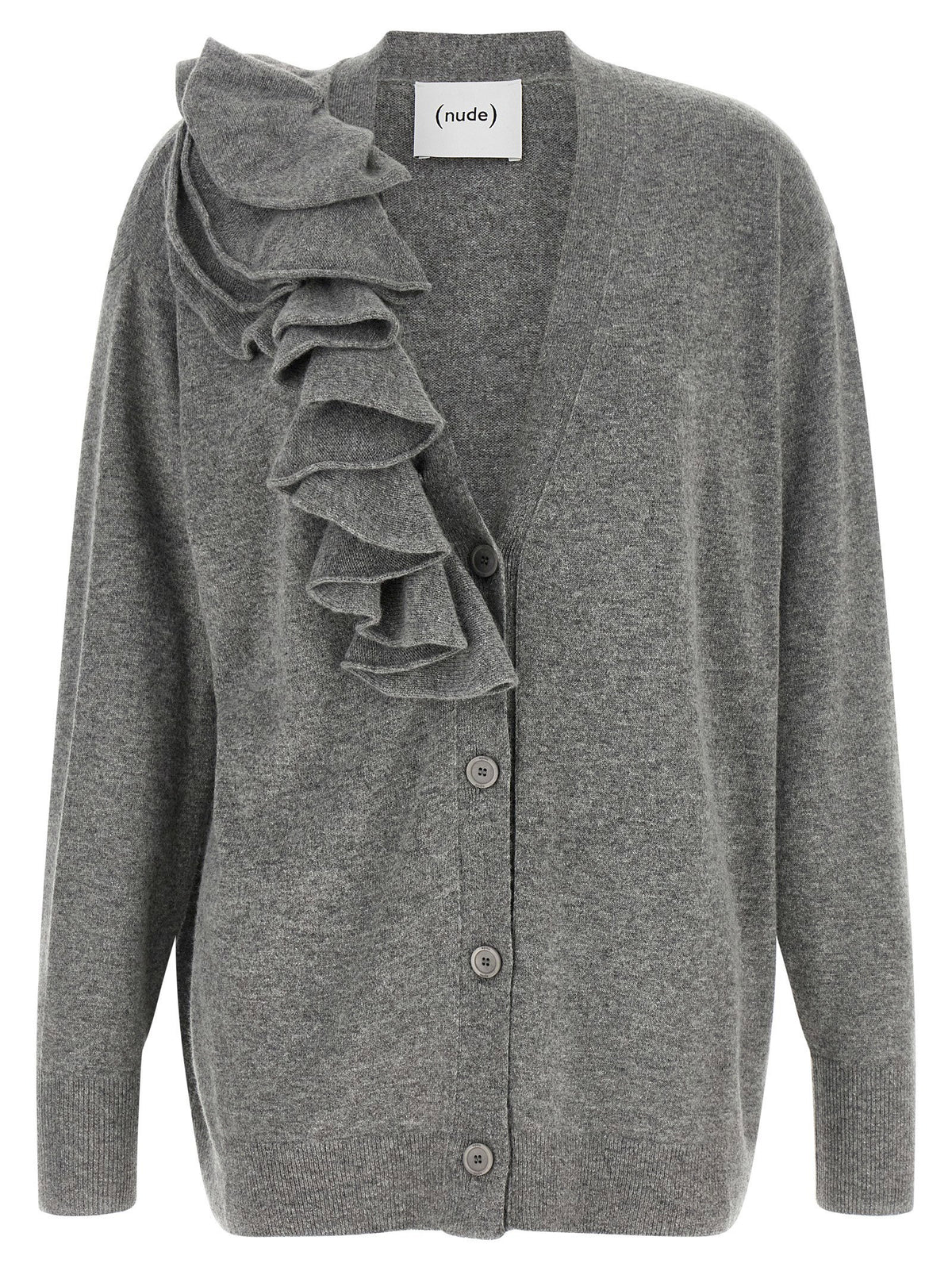 Nude Ruffle Cardigan