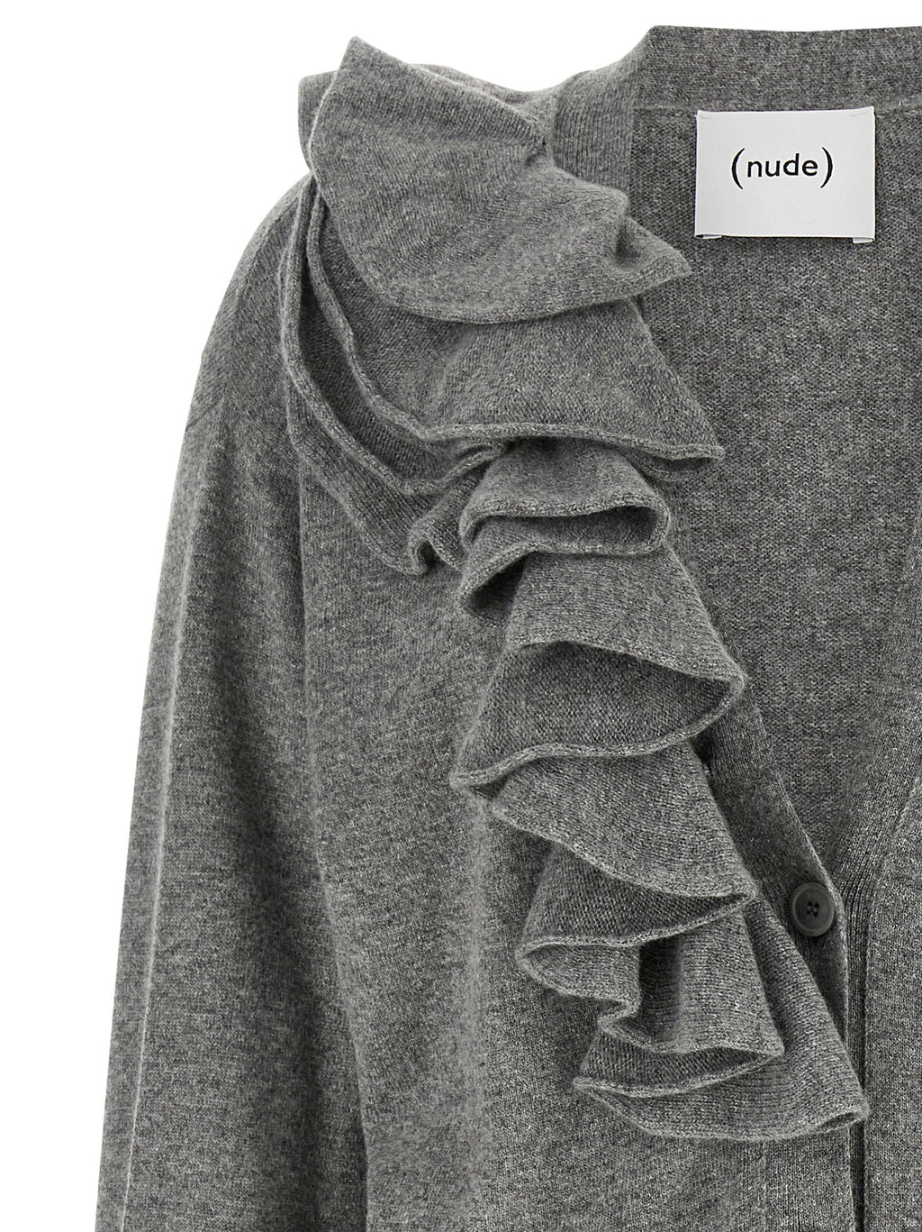 Nude Ruffle Cardigan
