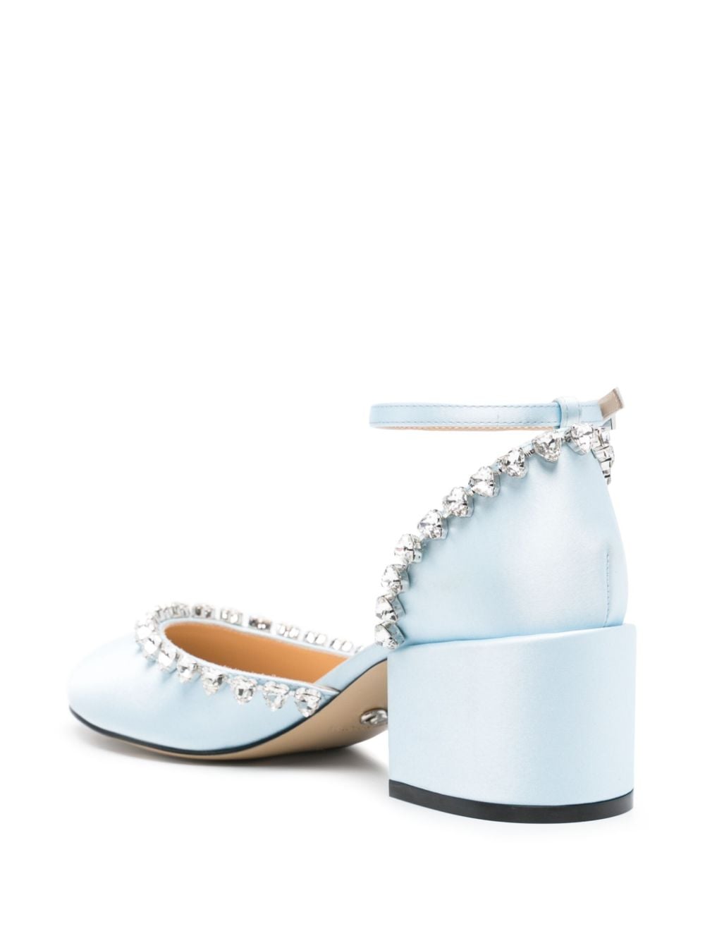 Mach & Mach PRE Mach & Mach Audrey Satin Crystal Embellished Pumps