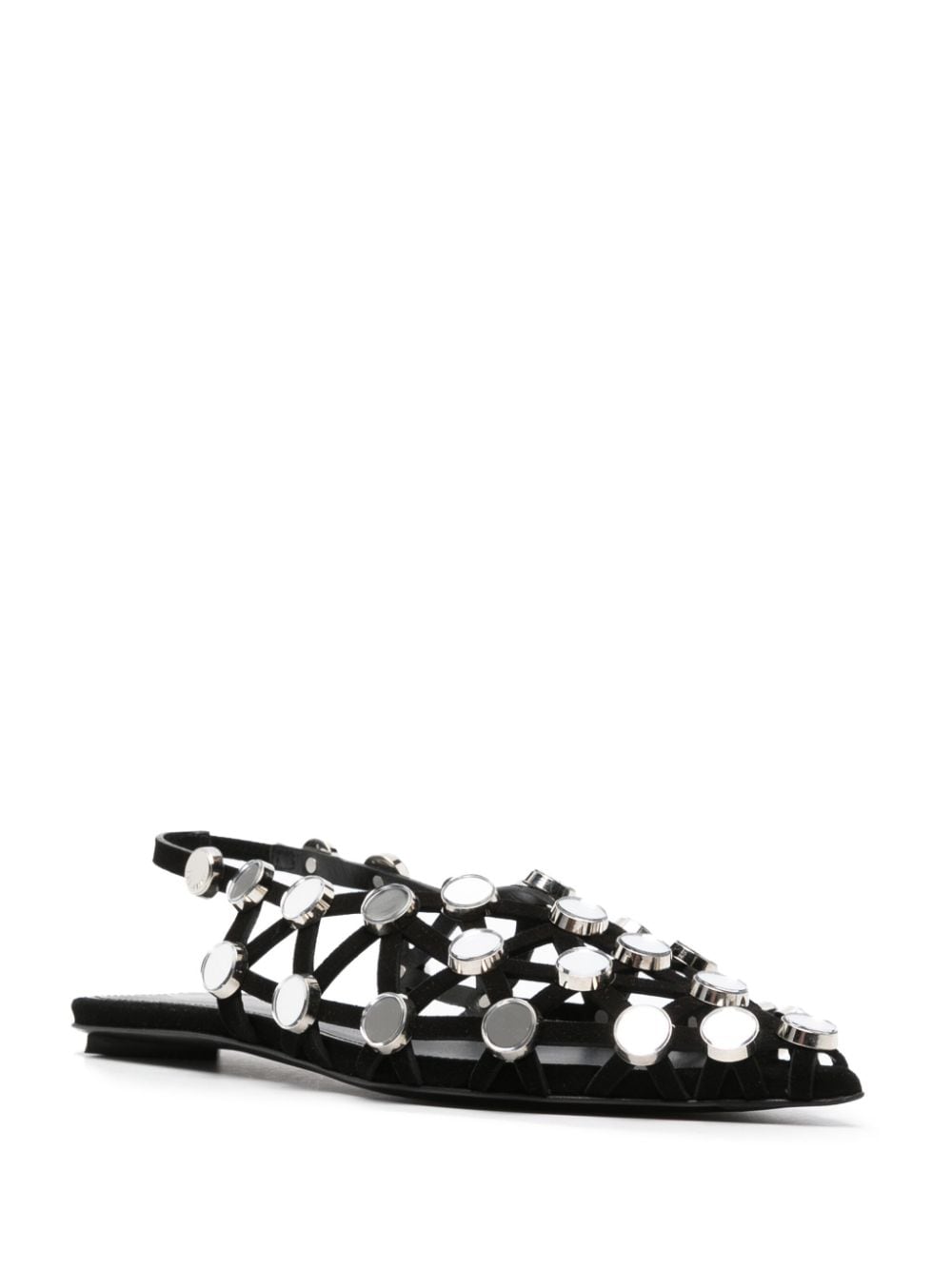 The Attico ''Grid'' Black Ballerina