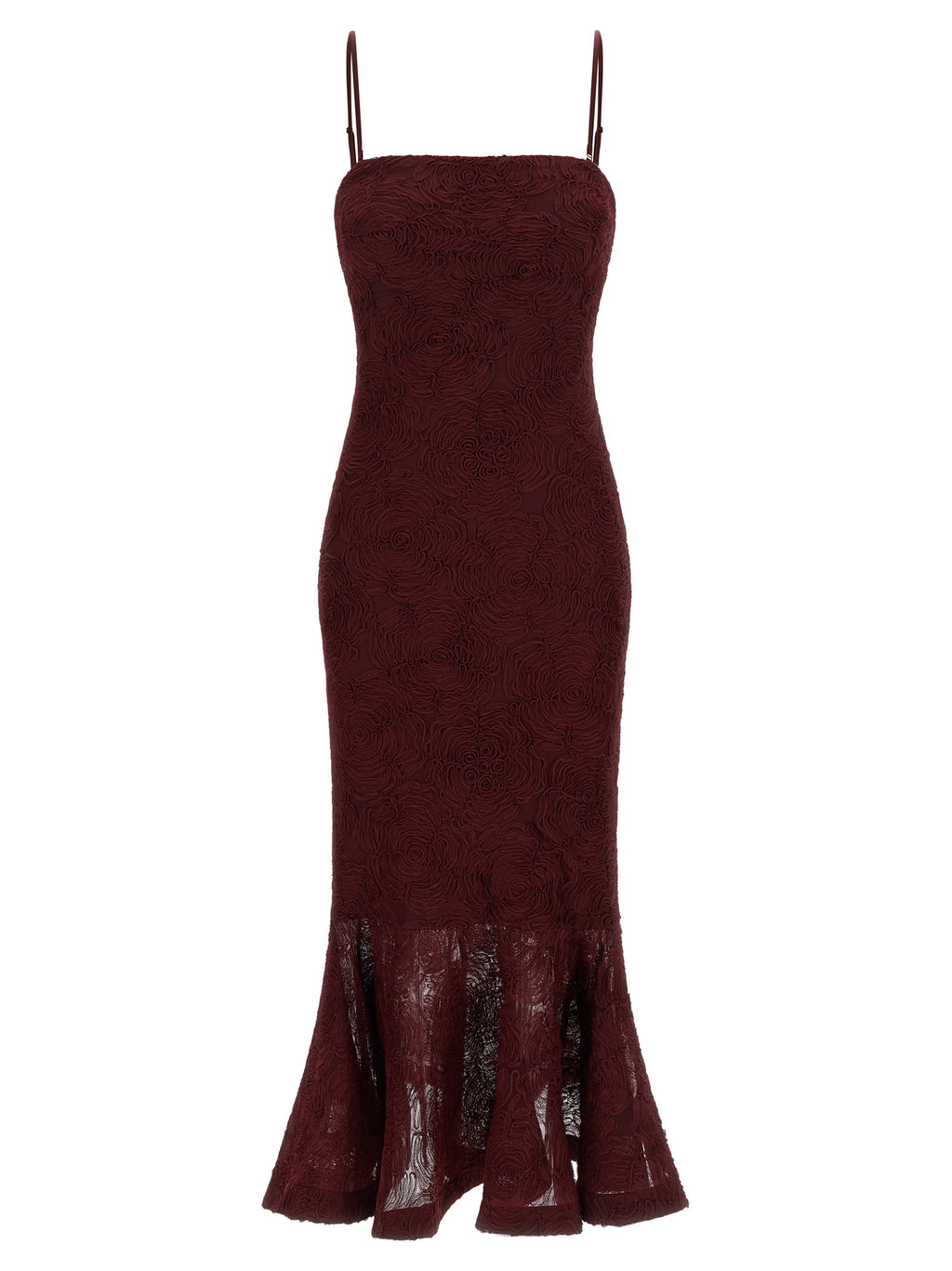 Rotate Birger Christensen Flower Mesh Flounce Dress