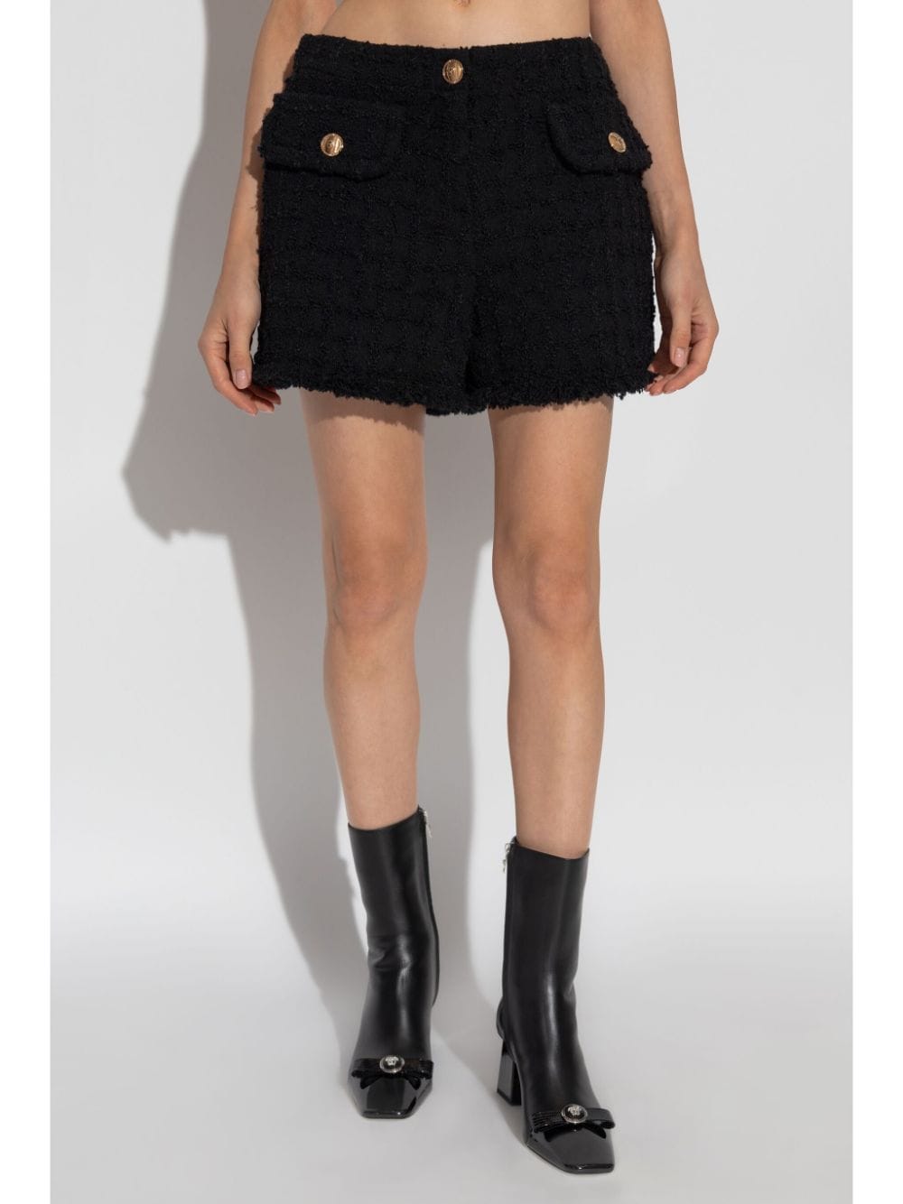 Versace Heritage tweed mini shorts