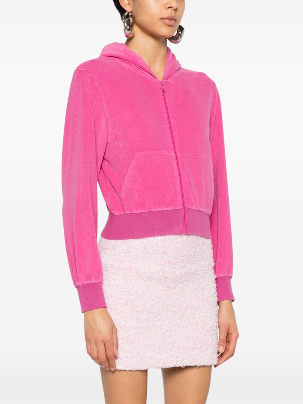 Balenciaga Rhinestone-logo zipped hoodie