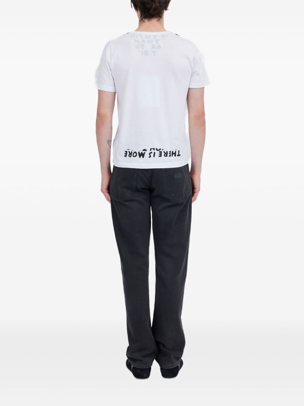MM6 Maison Margiela V-neck short sleeves straight hem Printed cotton t-shirt
