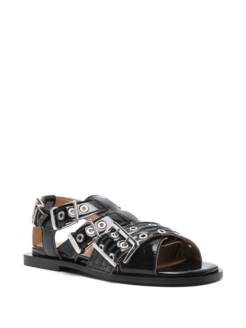 Ganni eyelet-detailing sandals