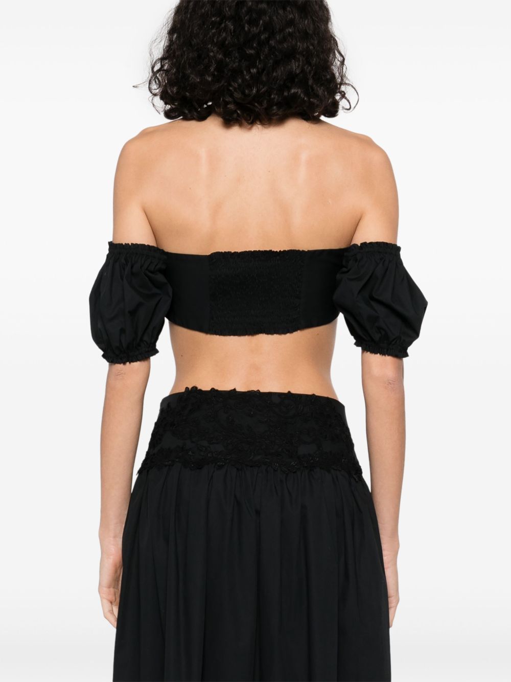 Ermanno Scervino Off-shoulder Lace detail cotton top
