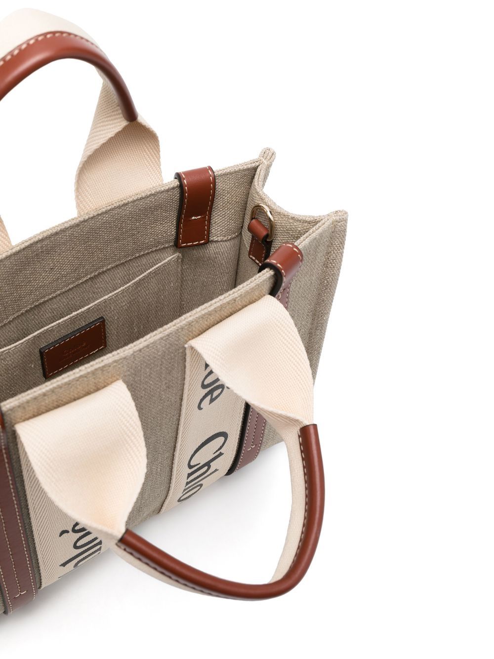 Chloé Woody small canvas tote bag