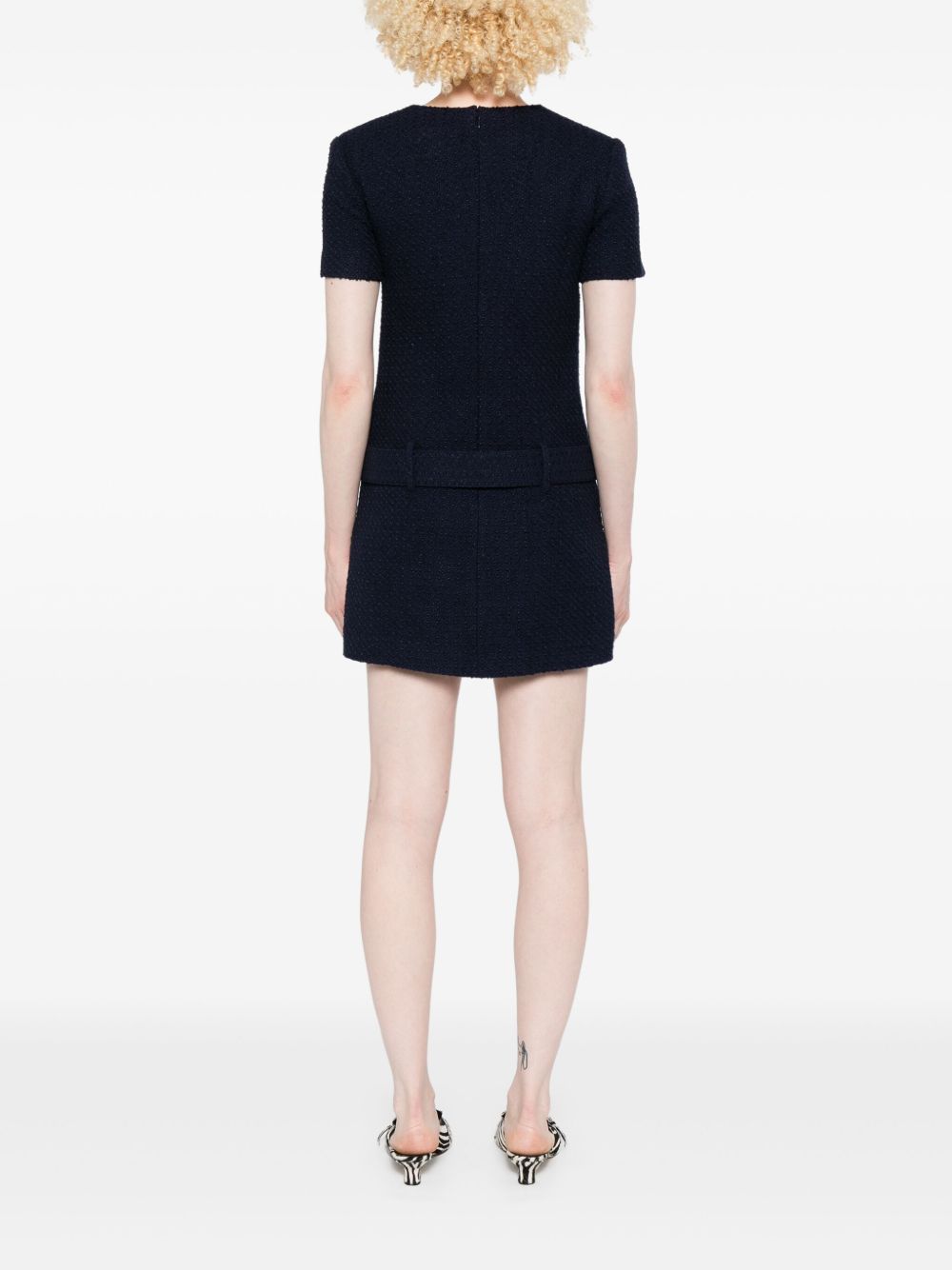 Self-Portrait Short tweed dress with belt
