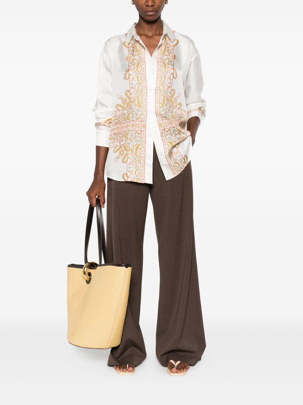 Pierre Louis Mascia Embroidered silk shirt