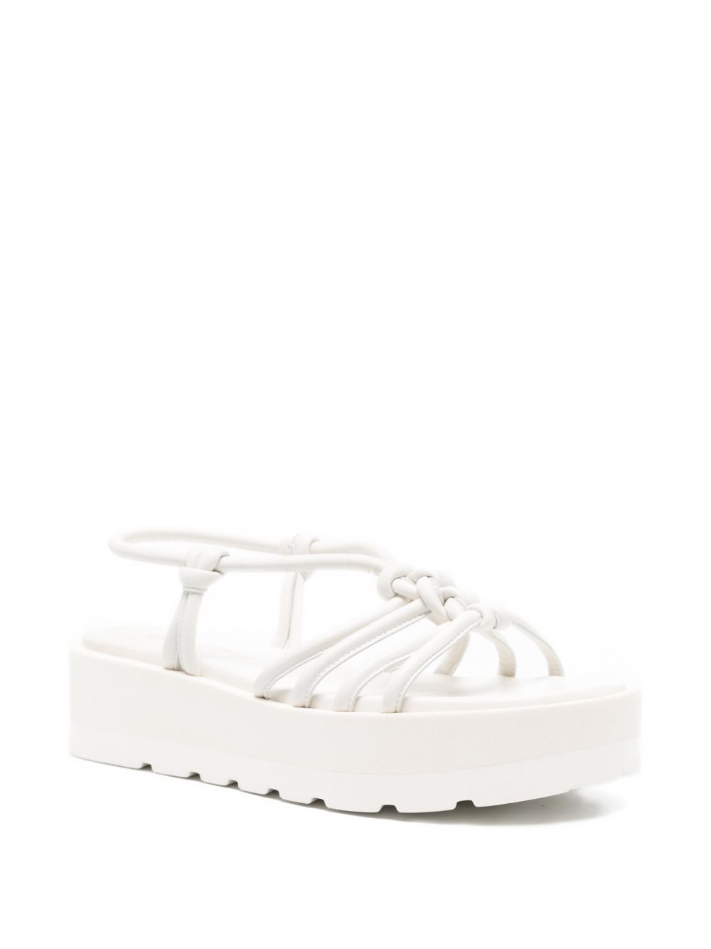 Gianvito Rossi Hebe leather knotted platform sandals.
