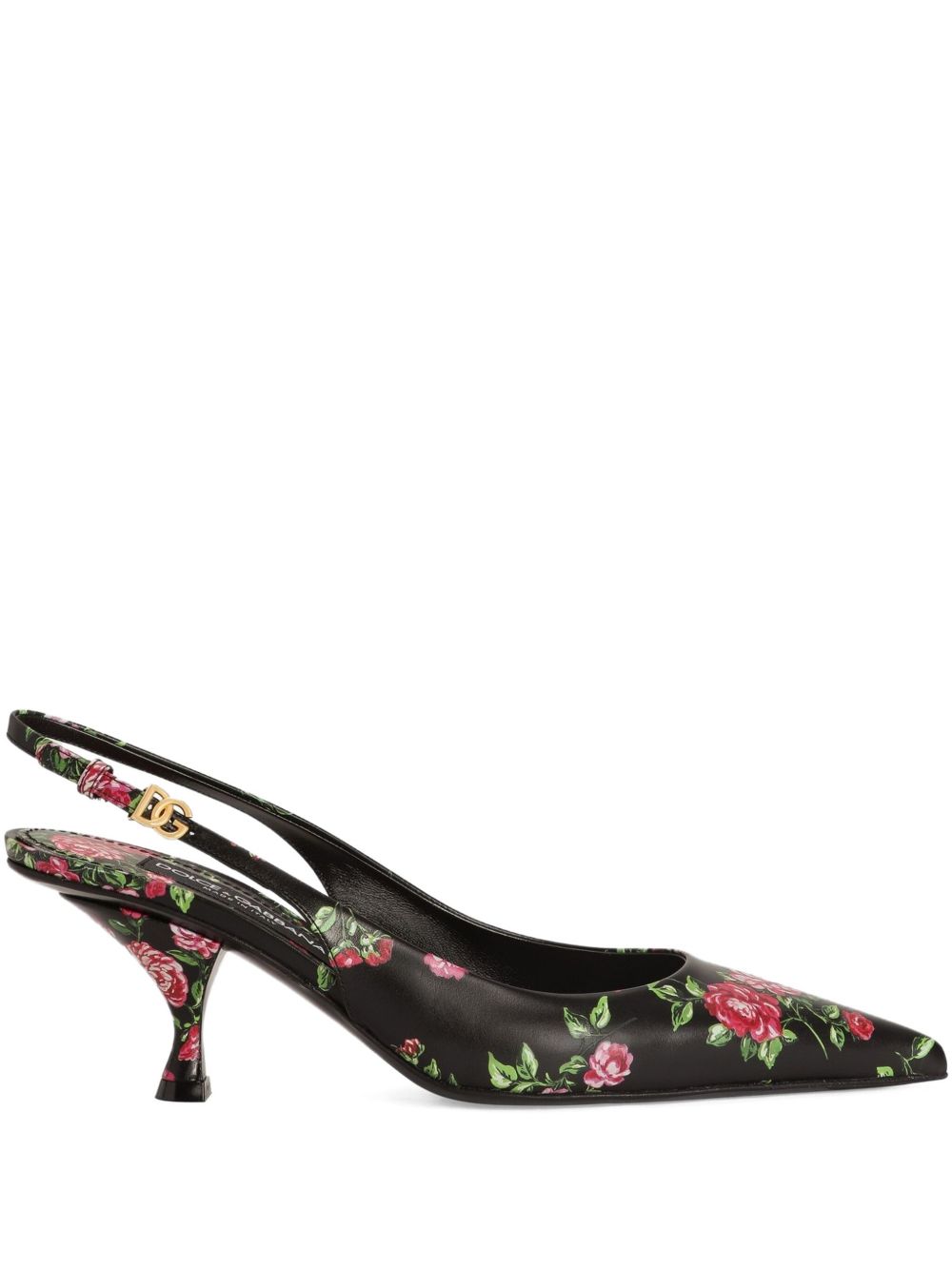Dolce & Gabbana-Lollo 60 floral leather slingback pumps