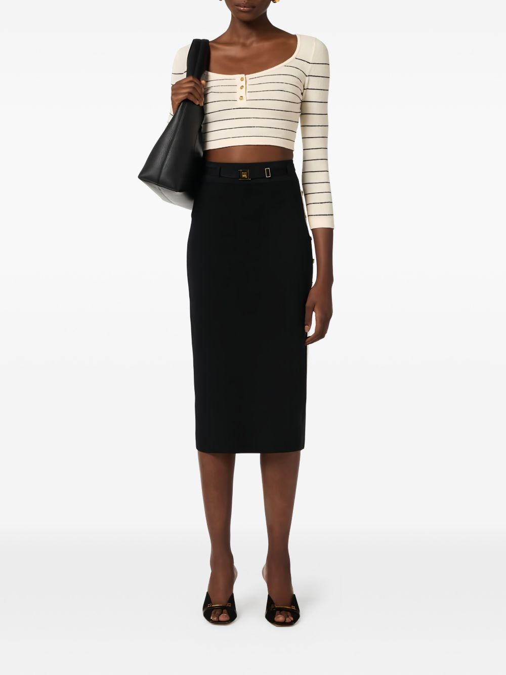 Elisabetta Franchi Knitted midi skirt