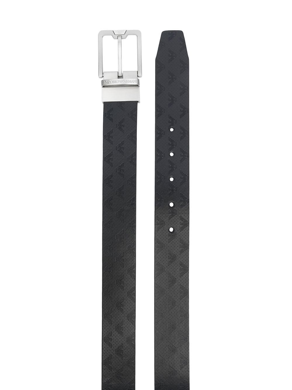 Emporio Armani Exclusive Reversible Leather Belt With All-Over Monogram