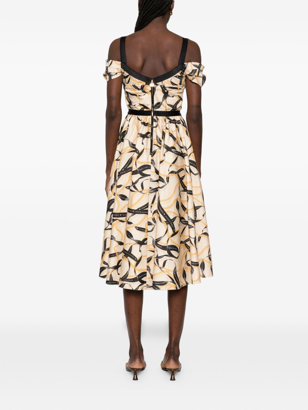 Elisabetta Franchi Printed cotton midi dress