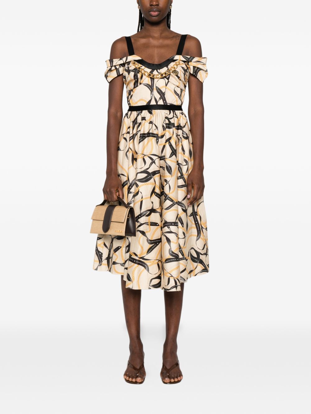 Elisabetta Franchi Printed cotton midi dress