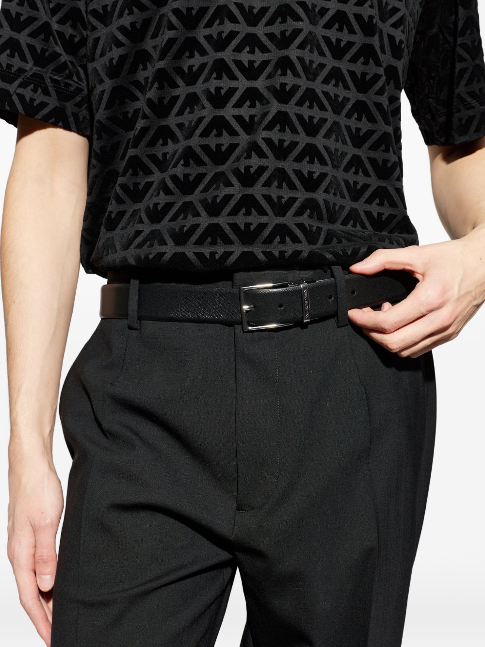 Emporio Armani Exclusive Reversible Saffiano Leather Belt