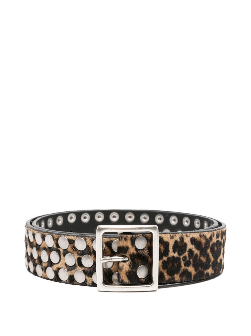 Golden Goose Leopard-Pattern Studded Belt