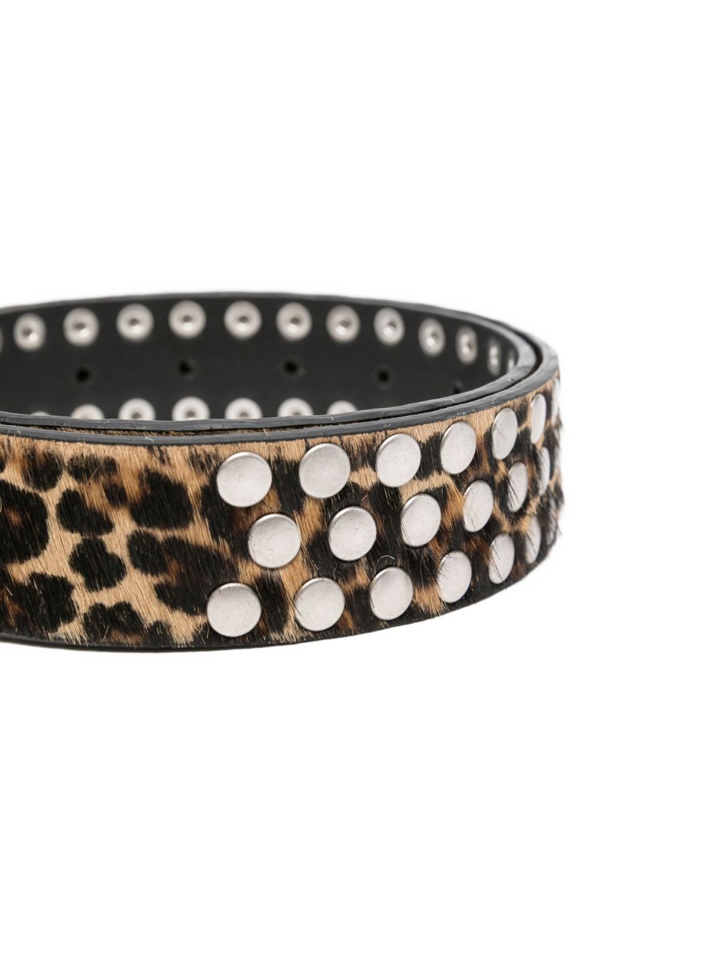 Golden Goose Leopard-Pattern Studded Belt