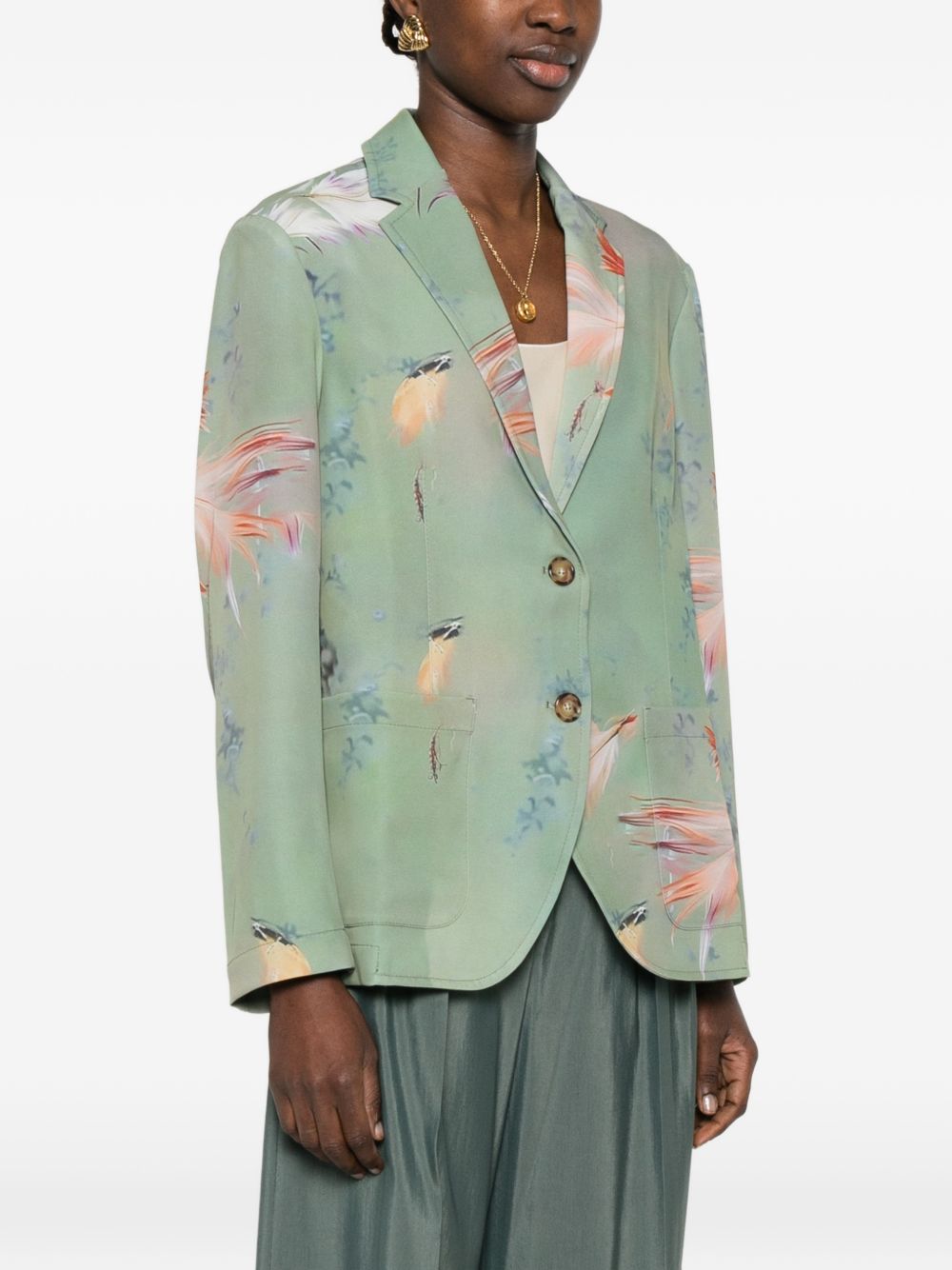 Sissiottostyle Printed single-breasted blazer jacket