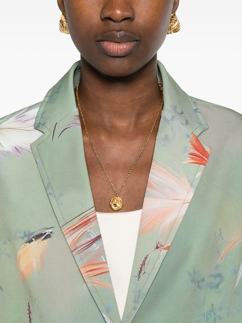 Sissiottostyle Printed single-breasted blazer jacket