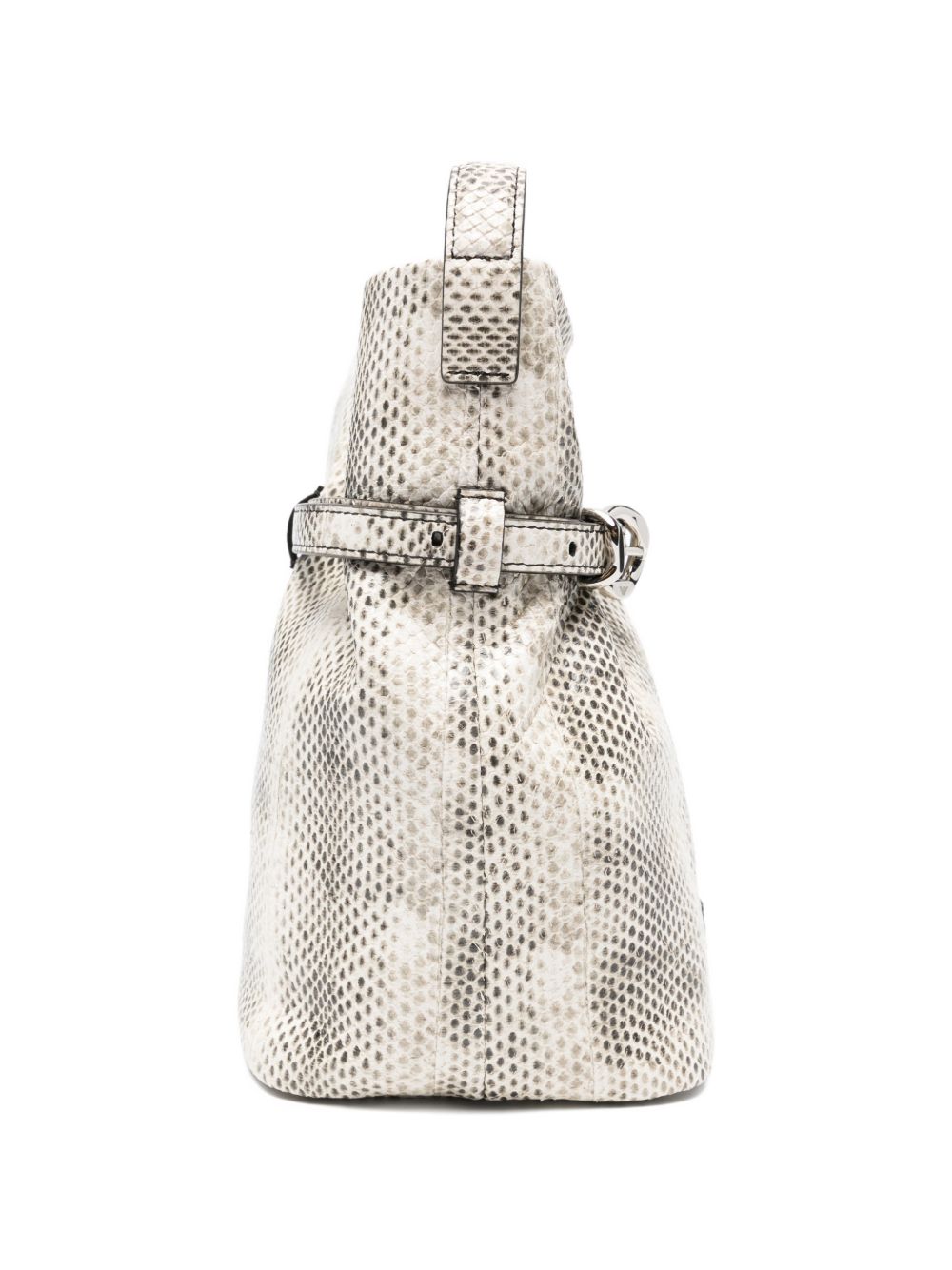 Emporio Armani Exclusive Python-Print Leather Bucket Bag