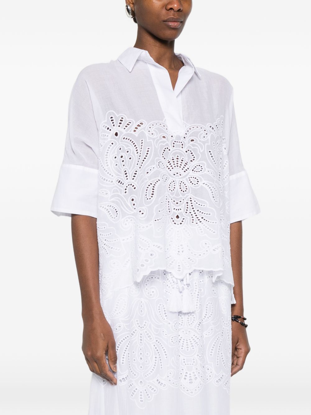 Ermanno Firenze Embroidered cotton shirt