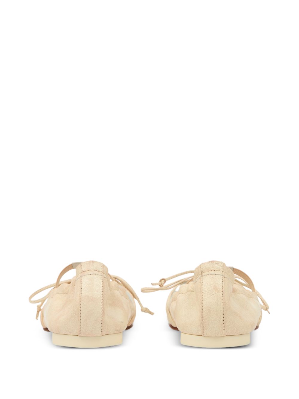 MM6 Maison Margiela Square-toe leather ballerina shoes