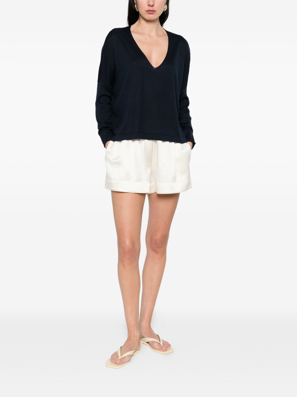 Beyou Cashmere and silk v-necked sweater