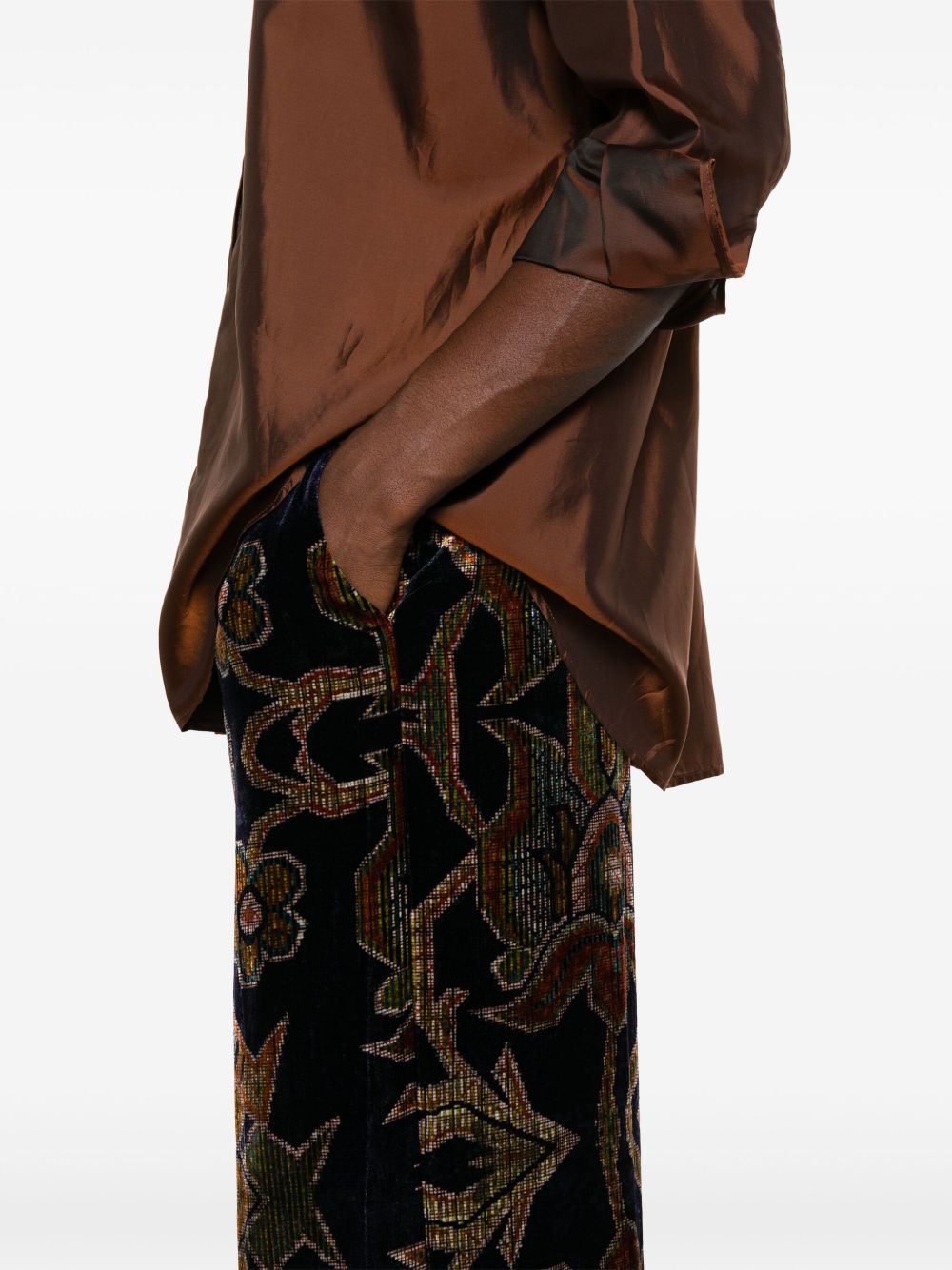 Pierre Louis Mascia Silk printed trousers