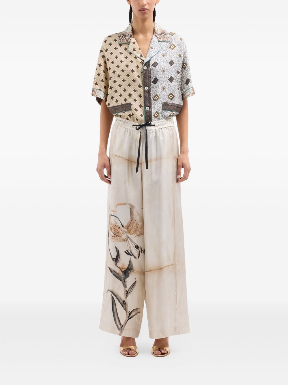 Pierre Louis Mascia Printed silk trousers