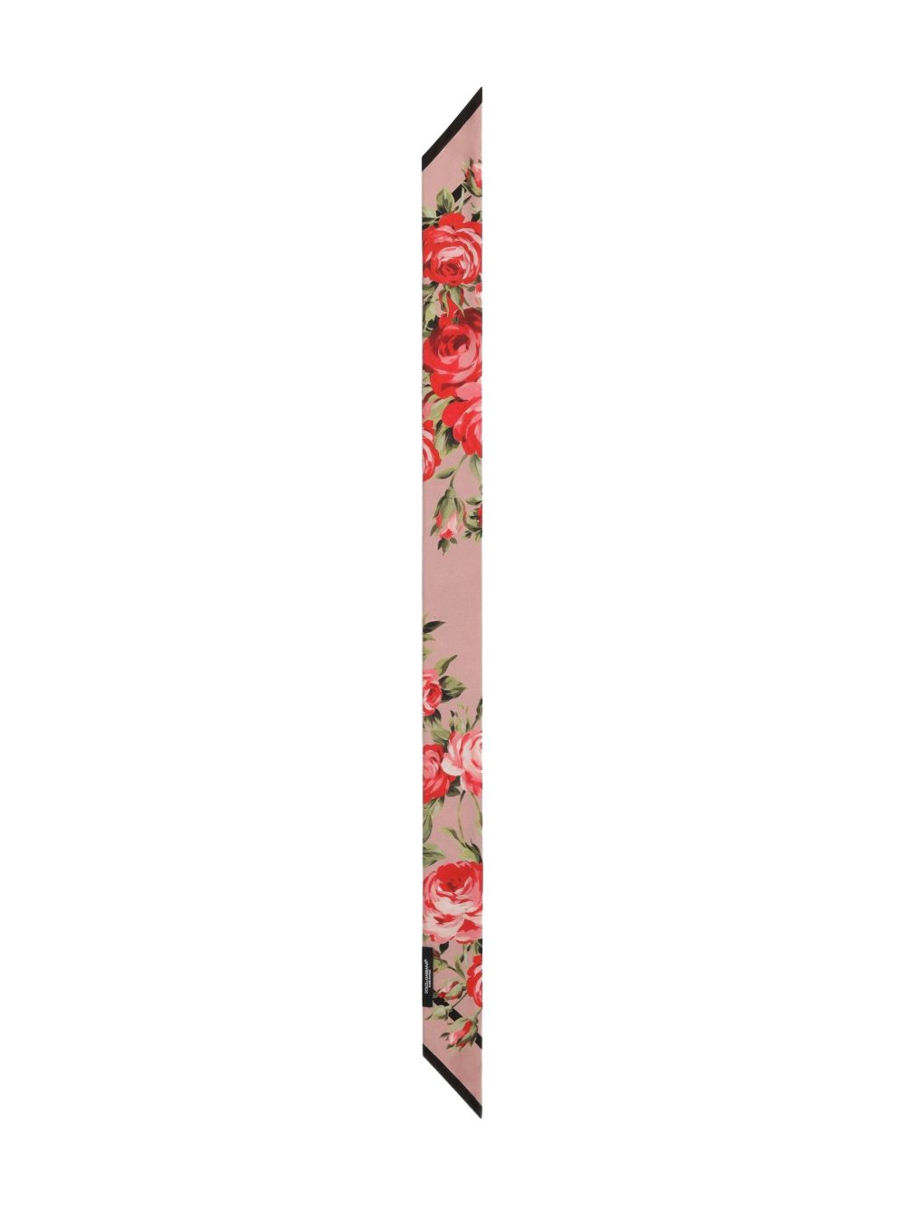 Dolce & Gabbana-Rose Bouquet-print silk twill bandeau/skinny scarf