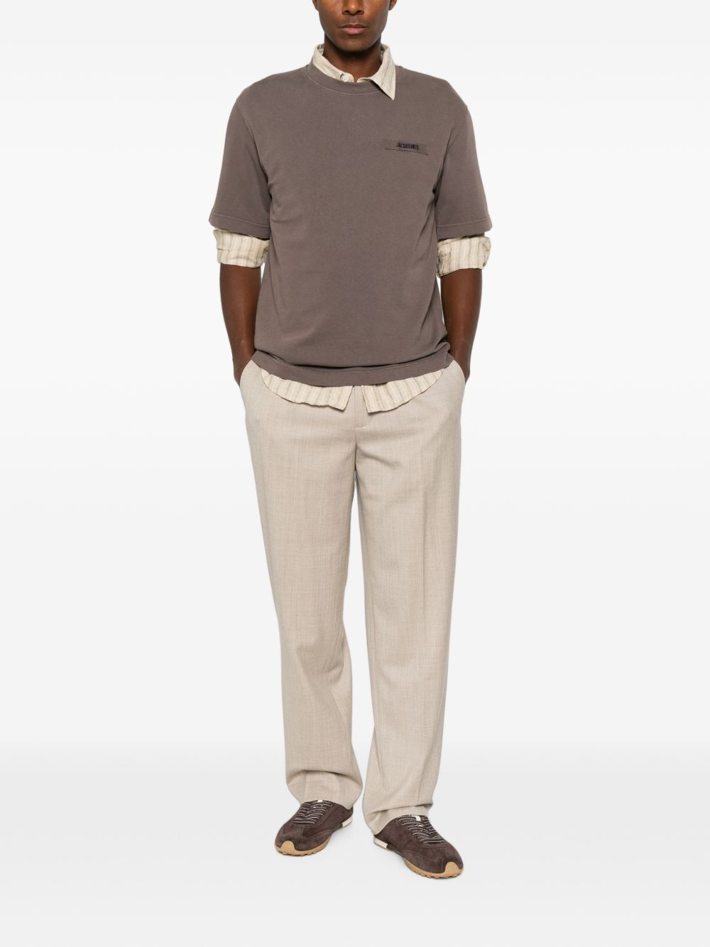 JACQUEMUS T-shirts and Polos BROWN