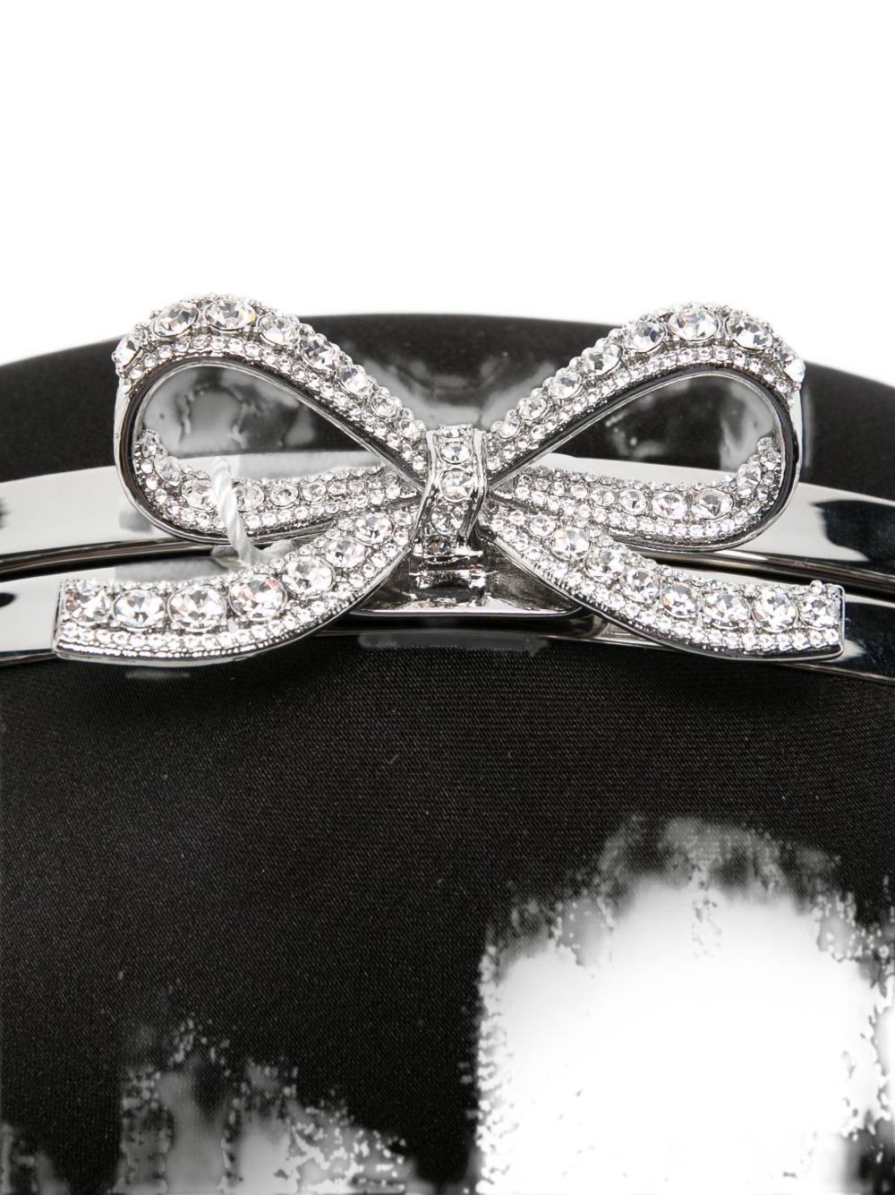 Self-Portrait Bow Crystal Oval Clutch