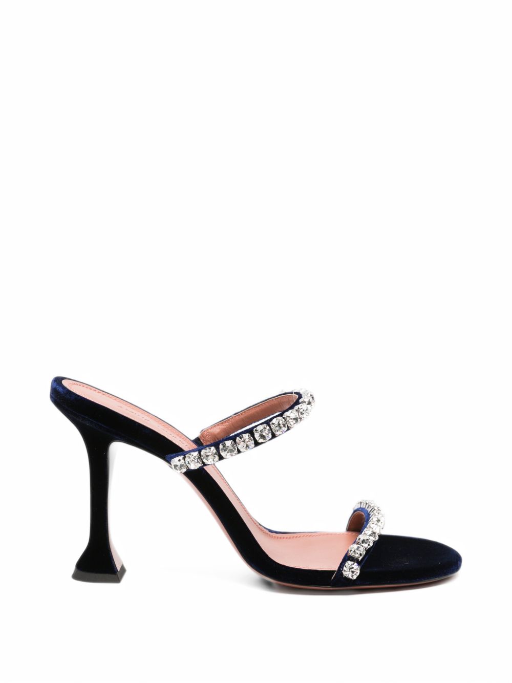 Amina Muaddi Gigi velvet and crystal heel sandals
