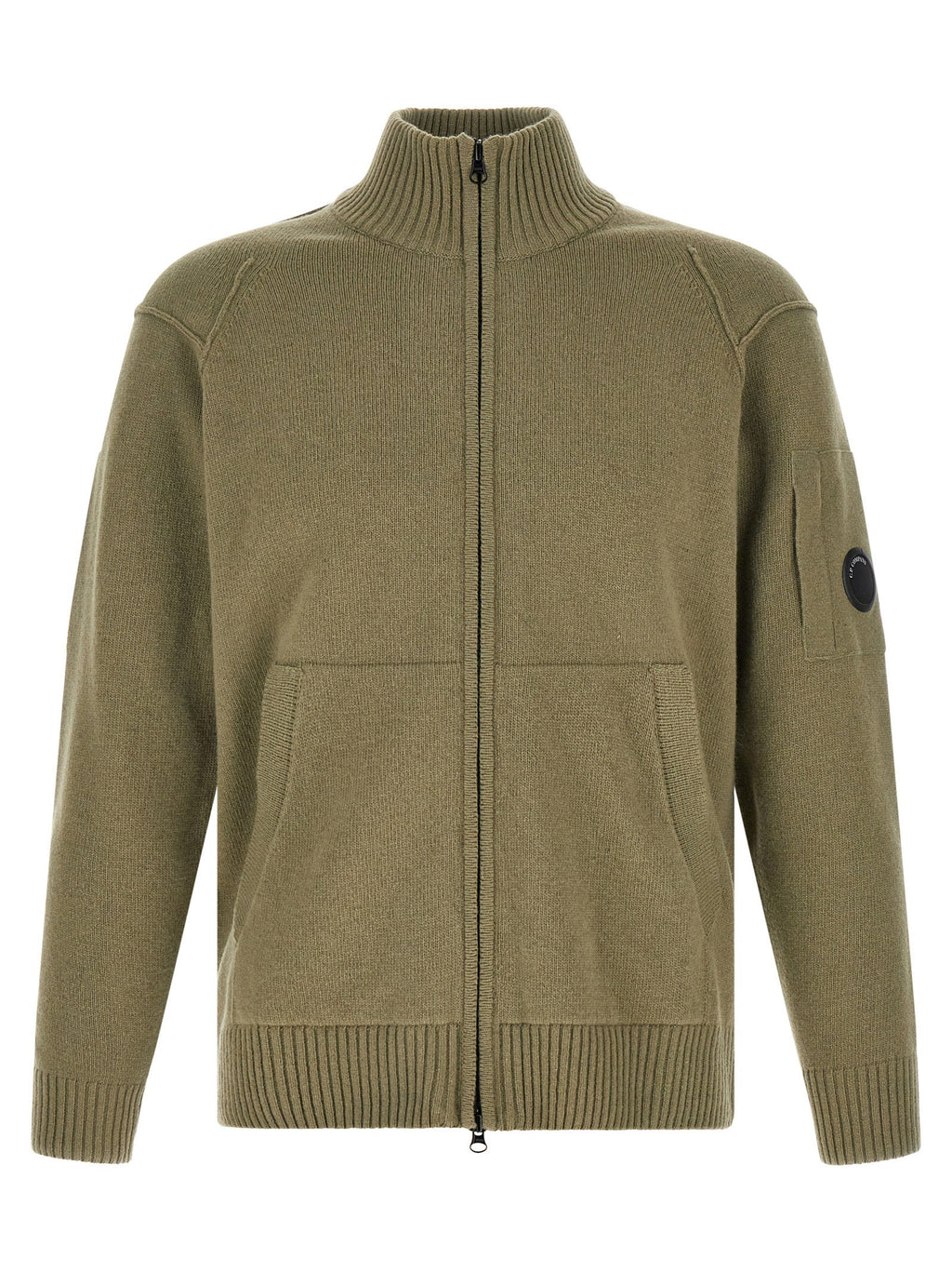 C.p. Company Lambswool Grs Cardigan With Lens Detail
