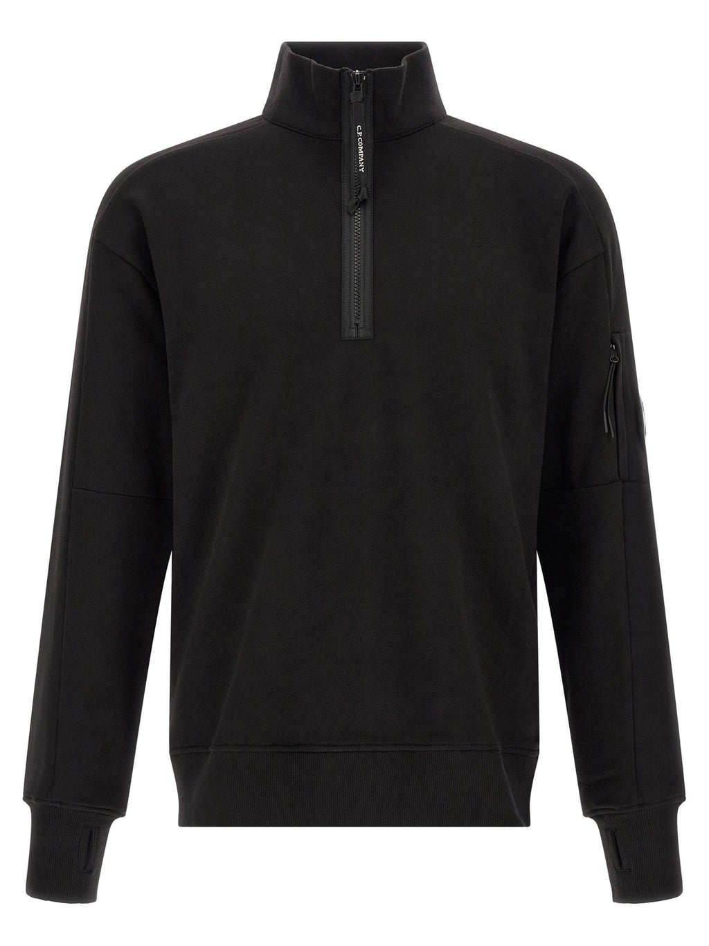 C.p. Company Diagonal Raised Fleece  Sweatshirt And Lens Detail