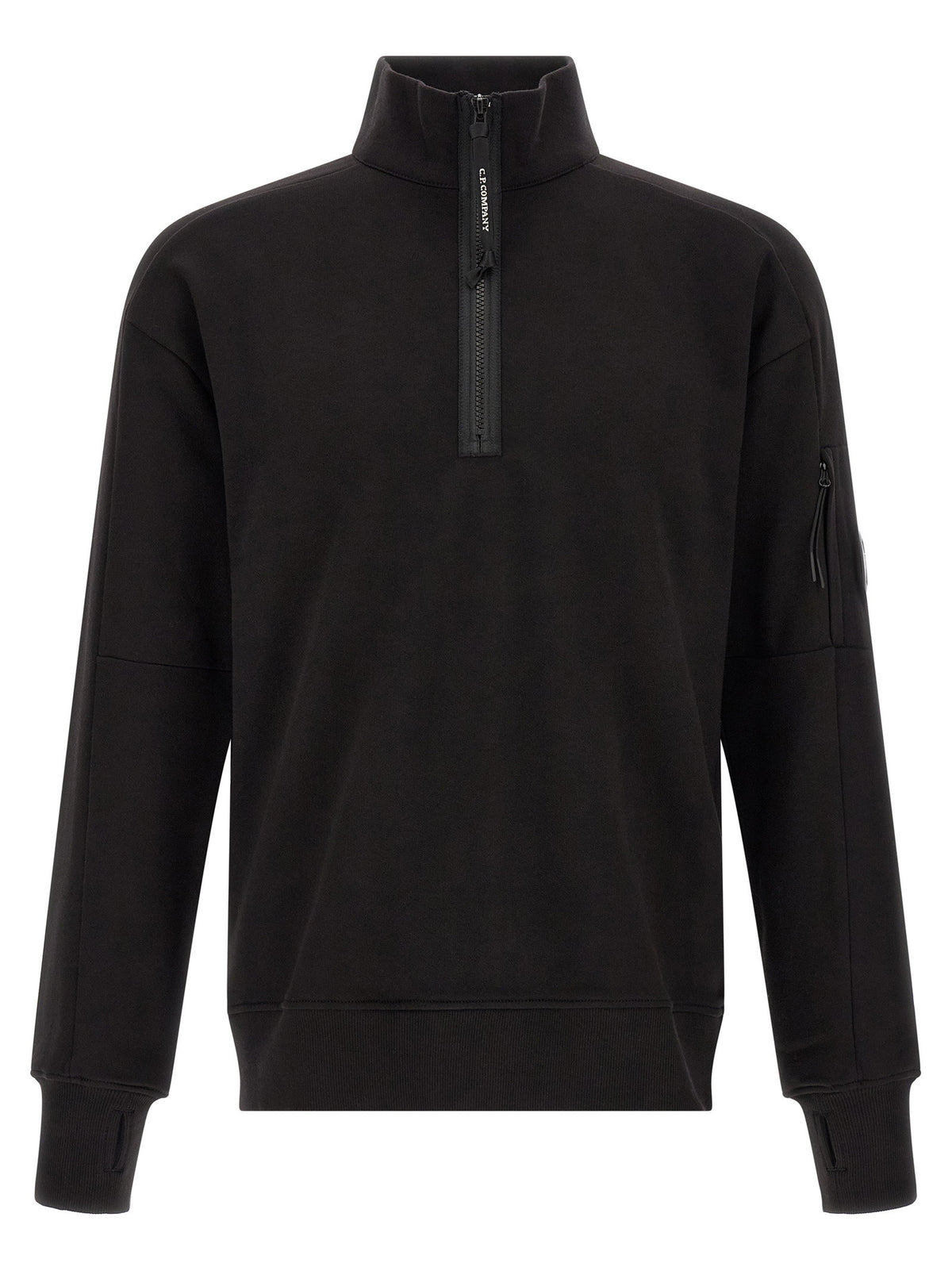 C.p. Company Diagonal Raised Fleece  Sweatshirt And Lens Detail