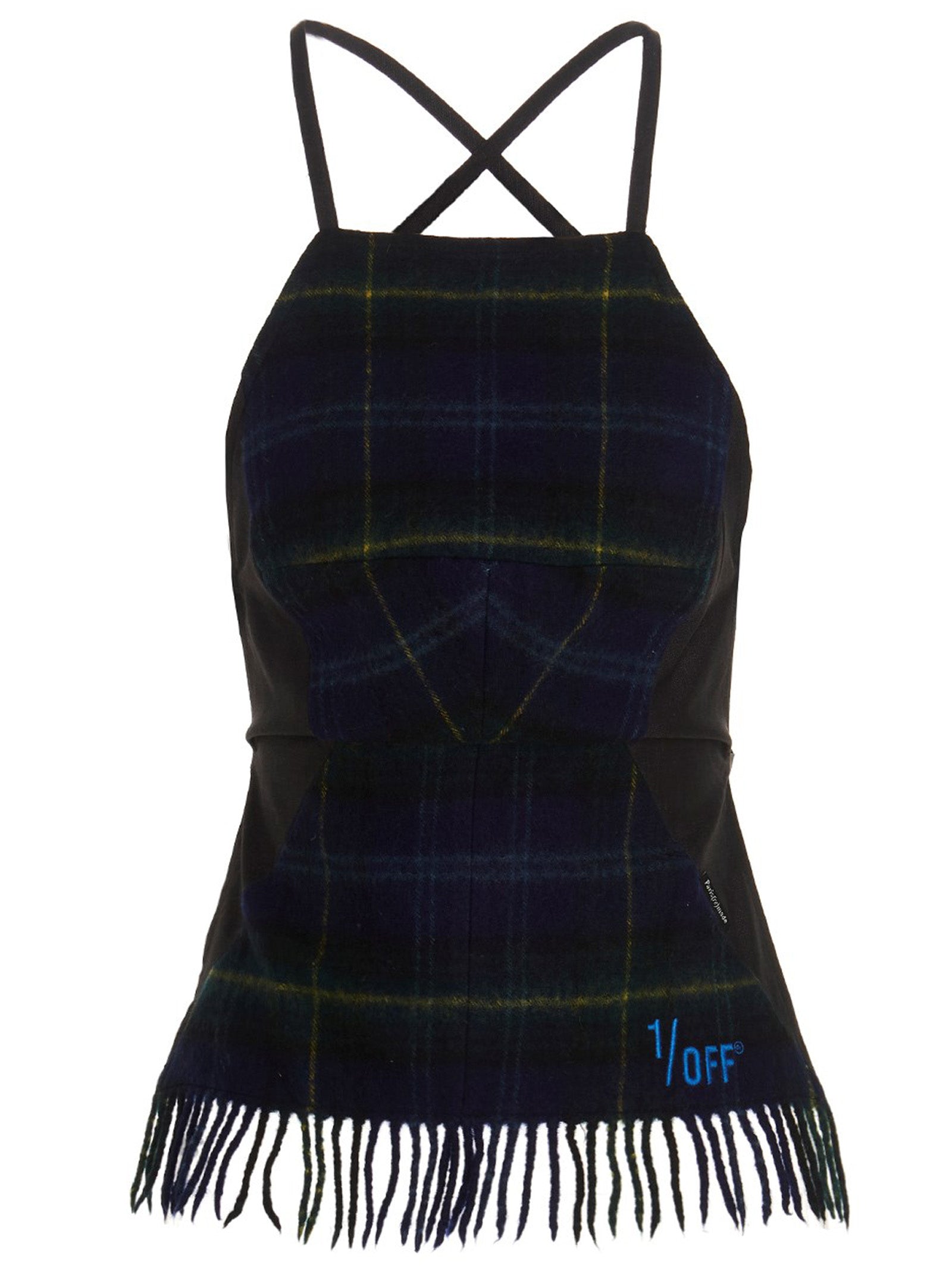 1/Off Checked Scarf Top