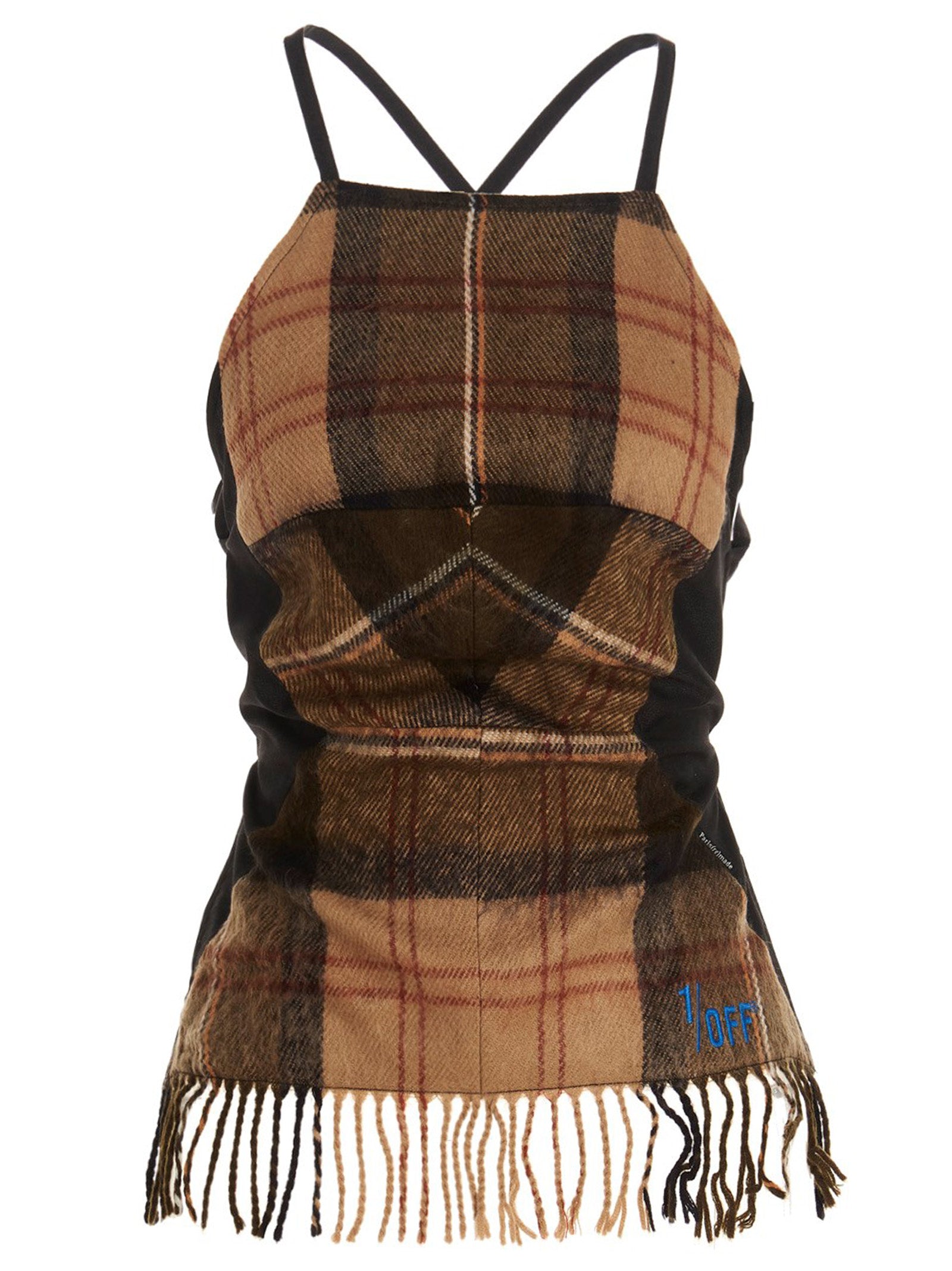 1/Off Checked Scarf Top