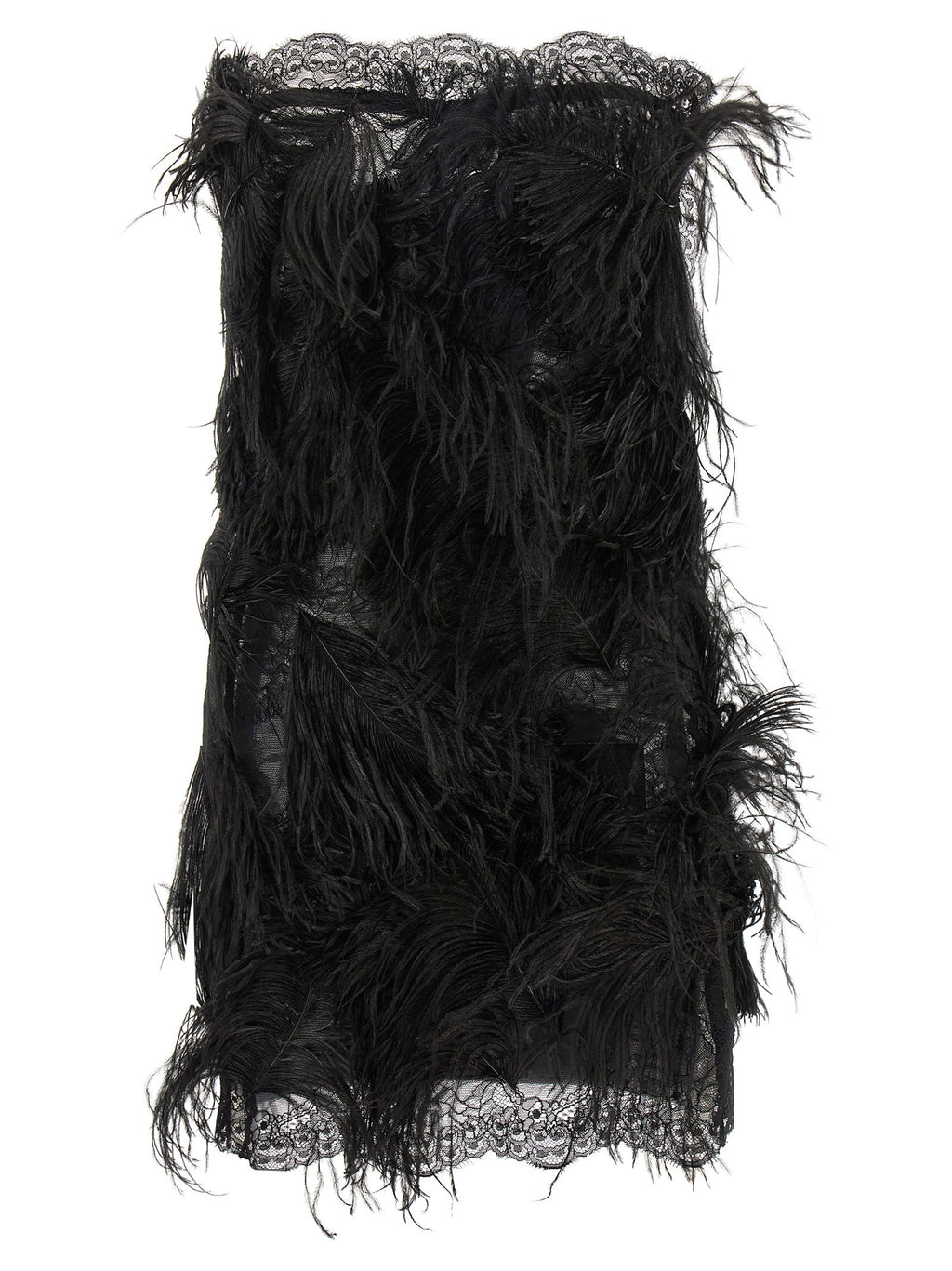 The Attico Lace And Feather Dress