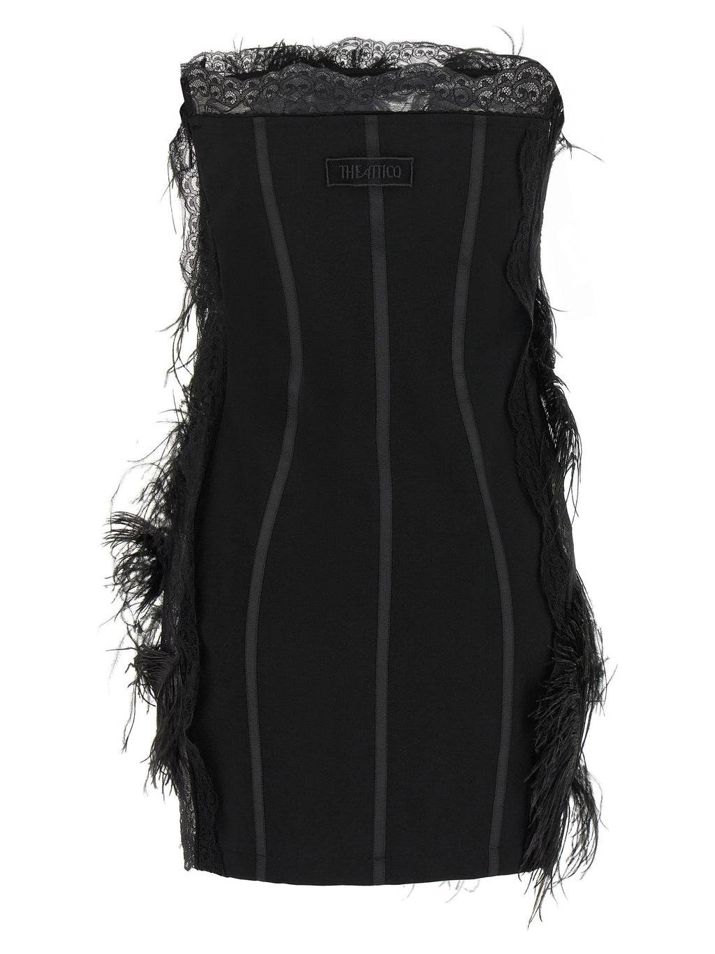 The Attico Lace And Feather Dress