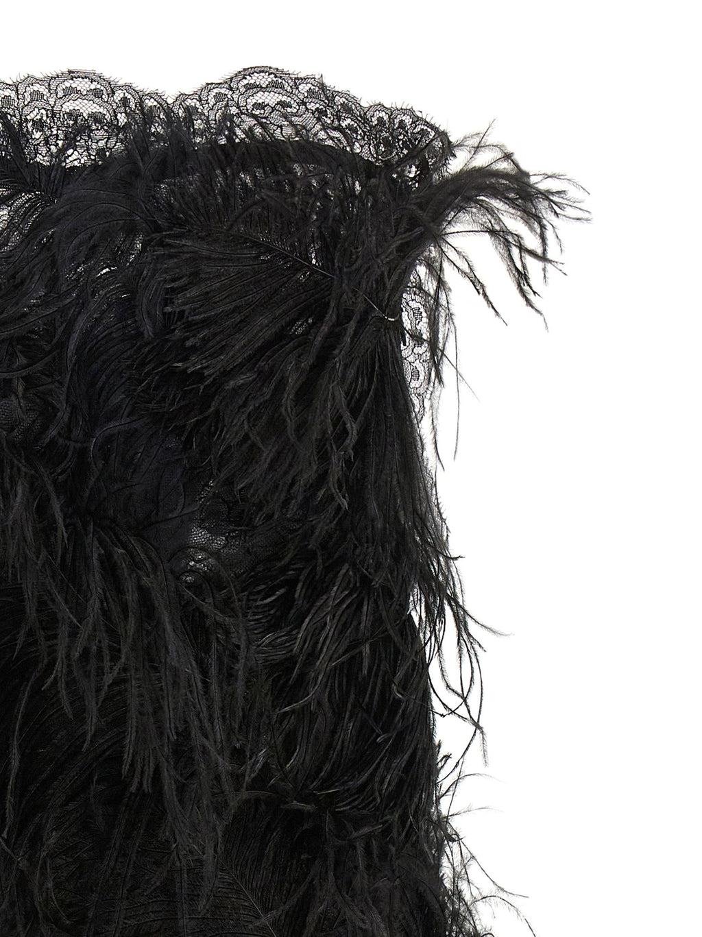 The Attico Lace And Feather Dress