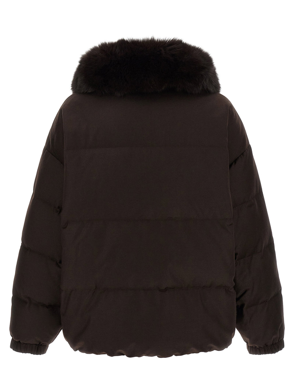 Yves Salomon Flannel Down Jacket With Mittens