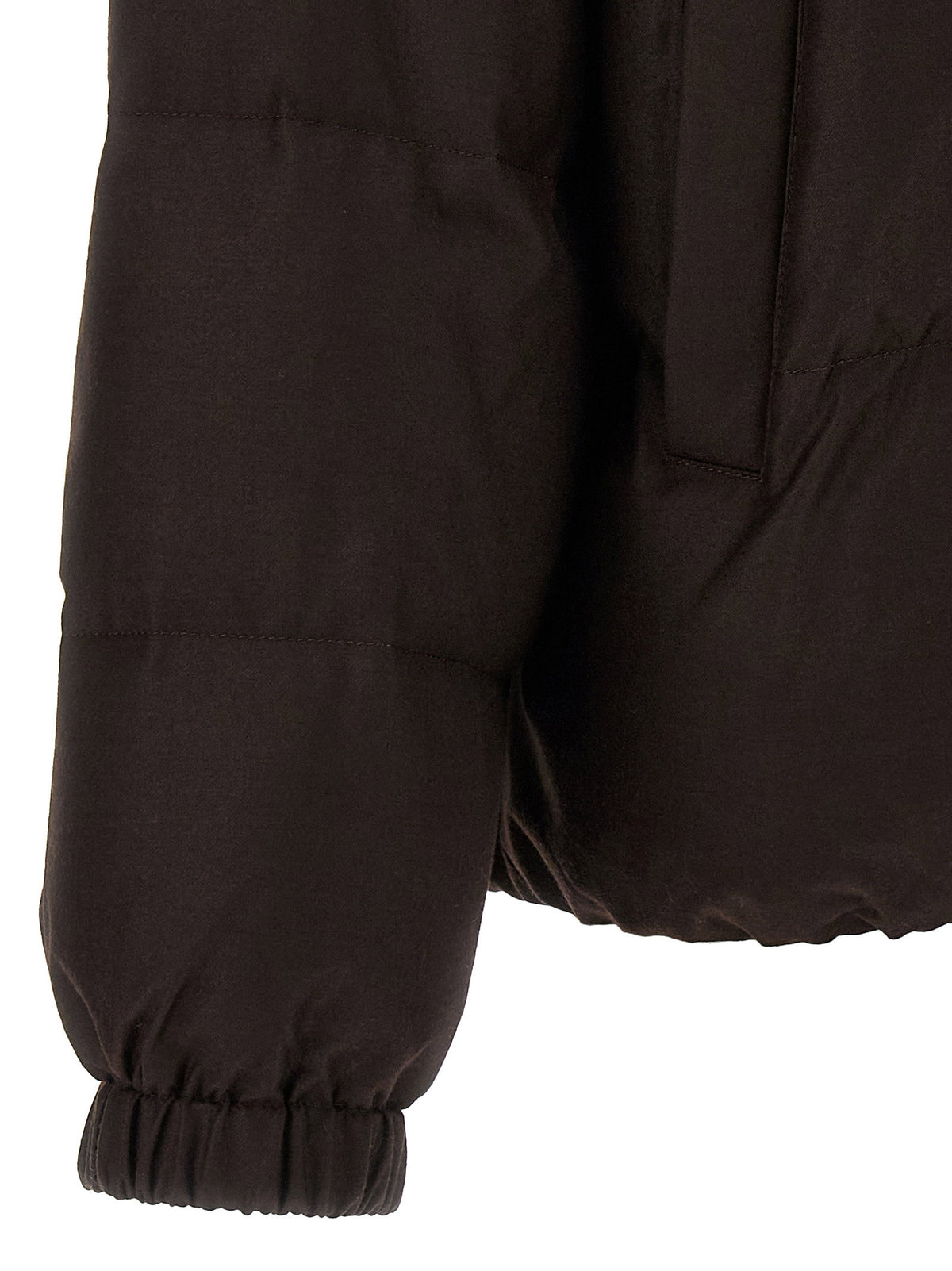 Yves Salomon Flannel Down Jacket With Mittens