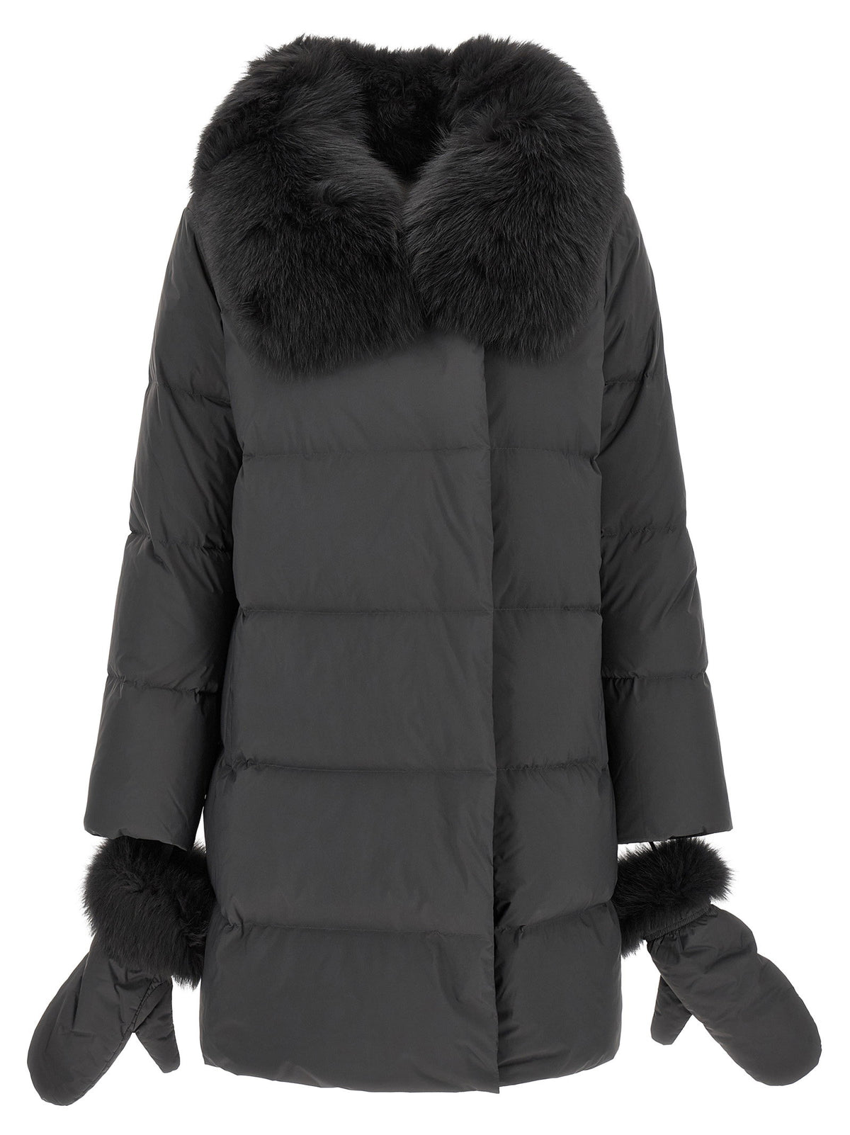 Army Yves Salomon Coat With Mittens